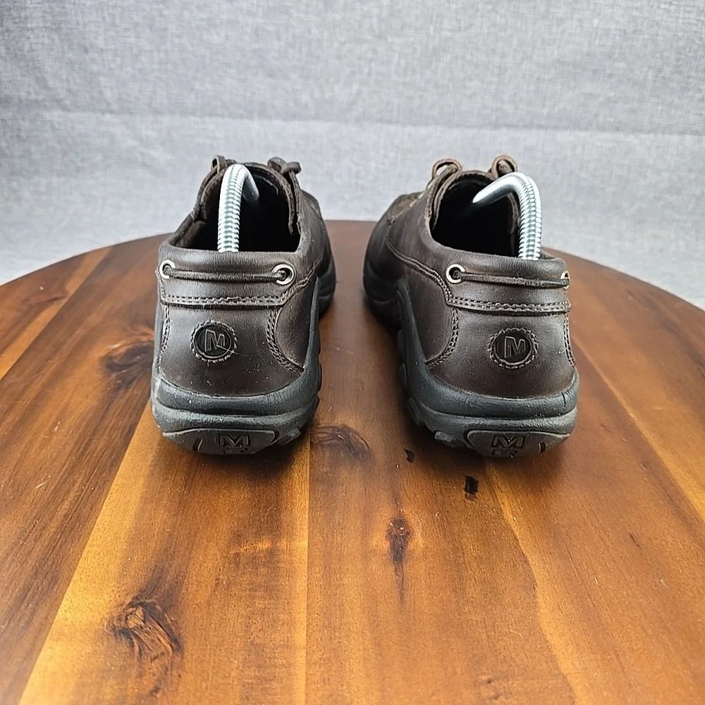Merrell Jungle Sport Chocolate Brown Leather Boat Shoes Mens 9.5 Womens 11 99301